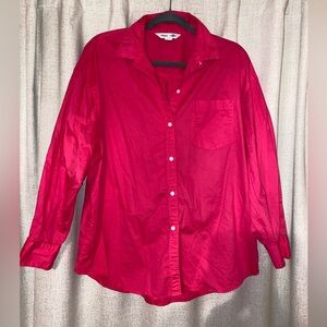 Old Navy Hot Pink Boyfriend Fit Button Up